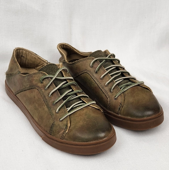 OluKai Shoes - Olukai Oneo Brown Leather Sneakers